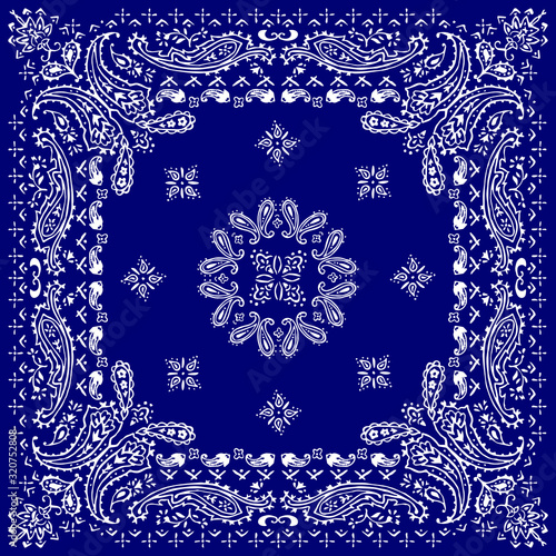 Paisley textile pattern vector illustration for bandana , scarf etc.