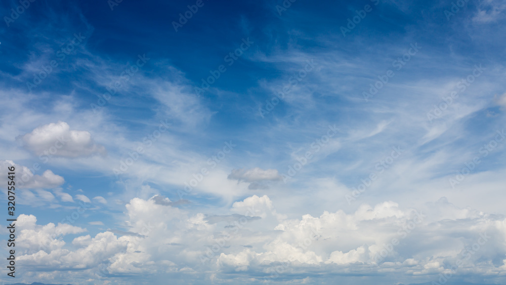 dramatic cloud moving above blue sky, cloudy day weather background