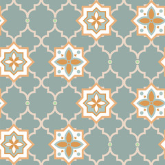Fototapete Eklektische Muster Orientalische Fliesen in Blau  © YoPixArt