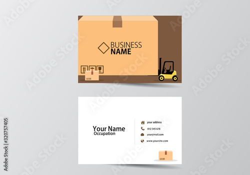 Forklift business card. visiting card template two sides