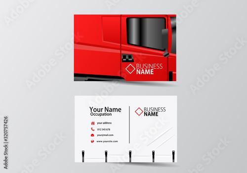 Truck business card. visiting card template two sides