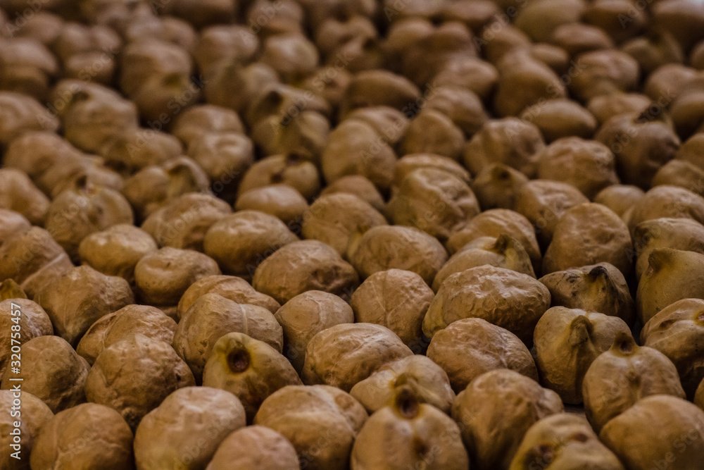 Raw chickpeas macro close up Raw chickpeas macro close up