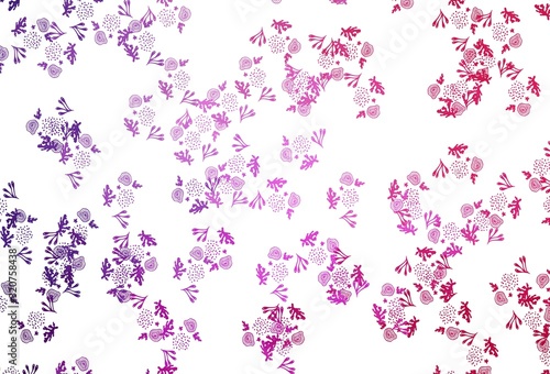 Light Purple, Pink vector backdrop with memphis shapes.