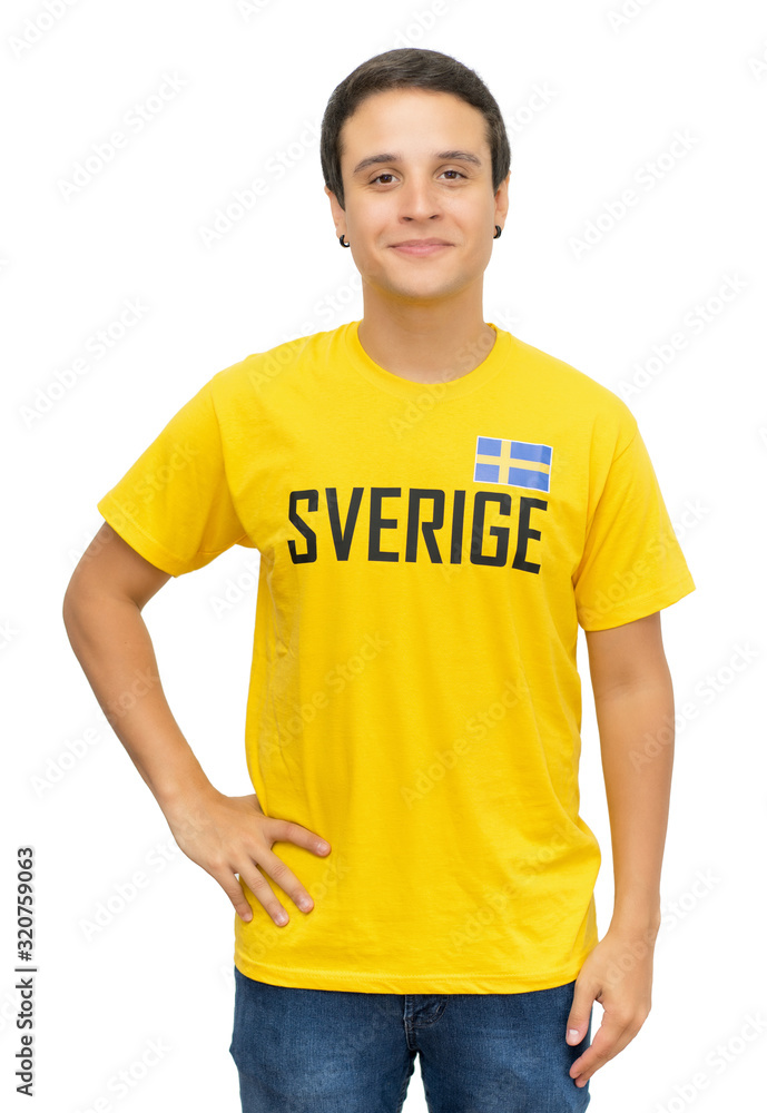 Swedish football fan with short hair