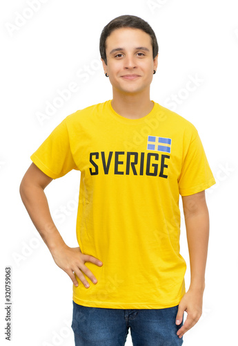 Swedish football fan with short hair