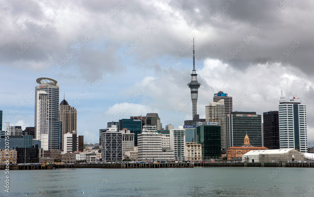Auckland city New Zealand. Skyline and skytower