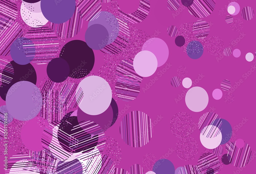 Fototapeta premium Light Purple, Pink vector texture with disks.