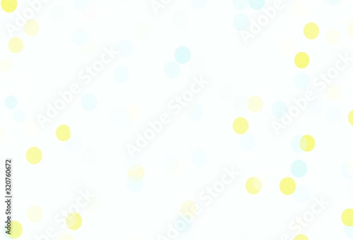 Light Blue, Yellow vector layout with bright snowflakes.