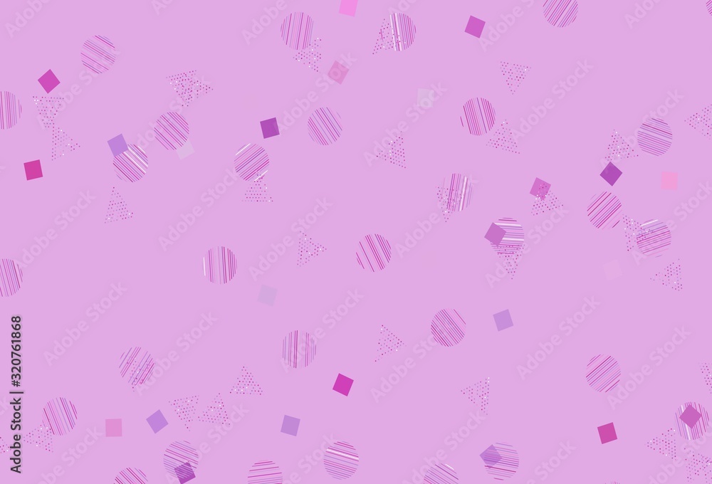 Light Pink vector texture with poly style with circles, cubes.