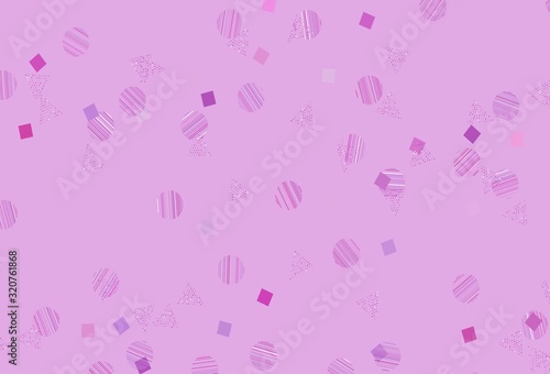 Light Pink vector texture with poly style with circles, cubes.