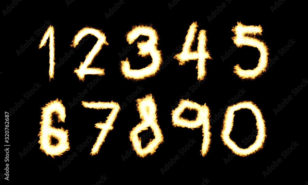 flames fire number, alphabet number, vector realistic flames fire number, alphabet number, vector realistic