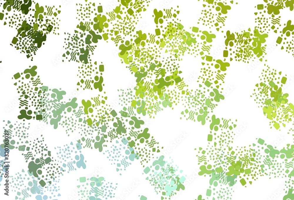 Light Green, Yellow vector template with chaotic shapes.