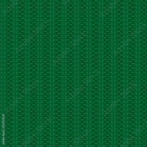 Seamless rib knit green pattern. Handycraft background
