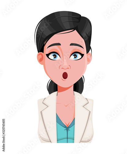 Face expression of beautiful young doctor woman