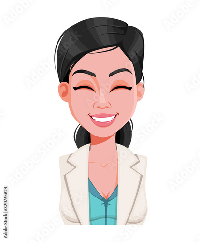 Face expression of beautiful young doctor woman