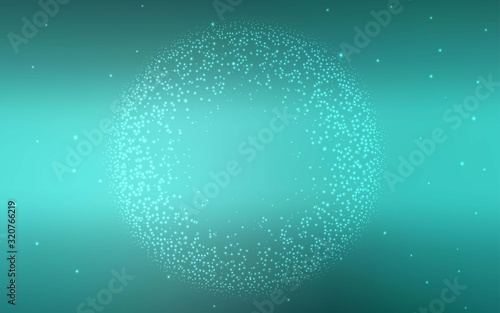 Light Green vector background with astronomical stars. Space stars on blurred abstract background with gradient. Pattern for futuristic ad, booklets.