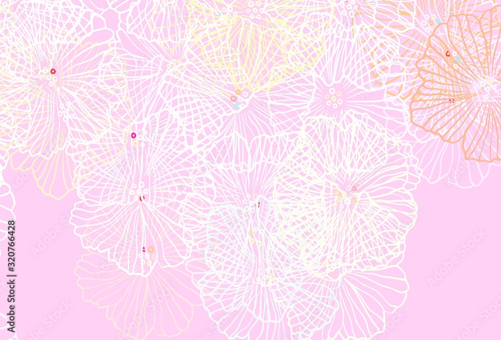 custom made wallpaper toronto digitalLight Green, Red vector doodle pattern with leaves.