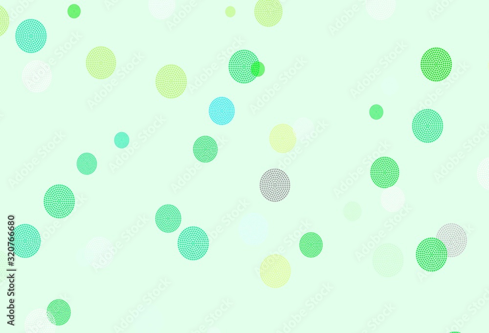 Light Green vector texture with colored snowflakes.