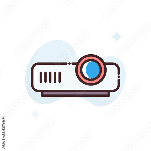 Projector Vector Icon Style Illustration. Advertising and Media symbol EPS 10