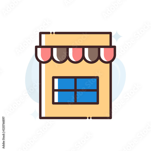 Shop Vector Icon Style Illustration. Advertising and Media symbol EPS 10