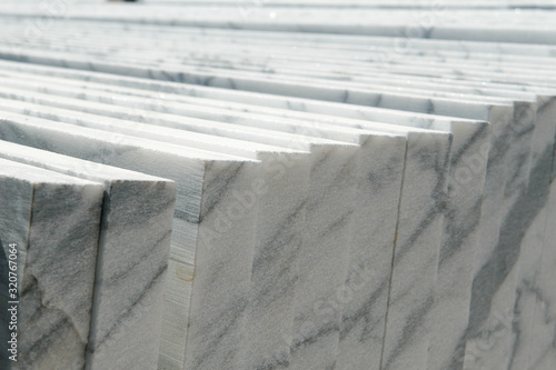 Stacks of high quality Carrara marble tiles