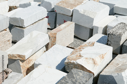 Stacks of high quality Carrara marble tiles