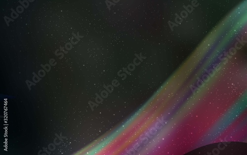 Dark Pink, Green vector layout with cosmic stars. Space stars on blurred abstract background with gradient. Template for cosmic backgrounds.