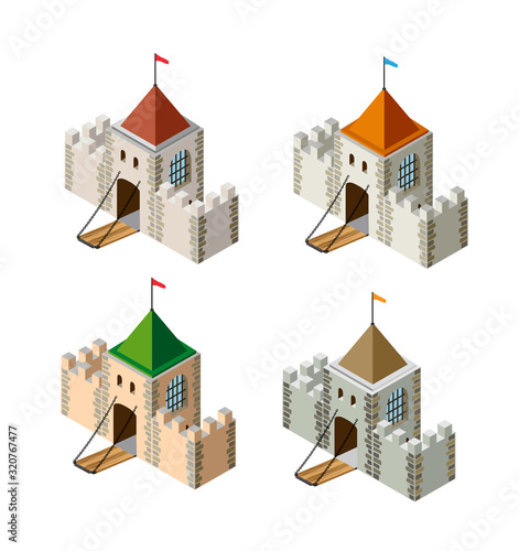 A perspective isometric set view
