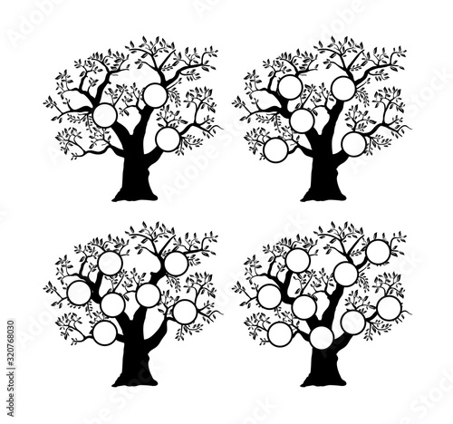 The family tree genealogical silhouette