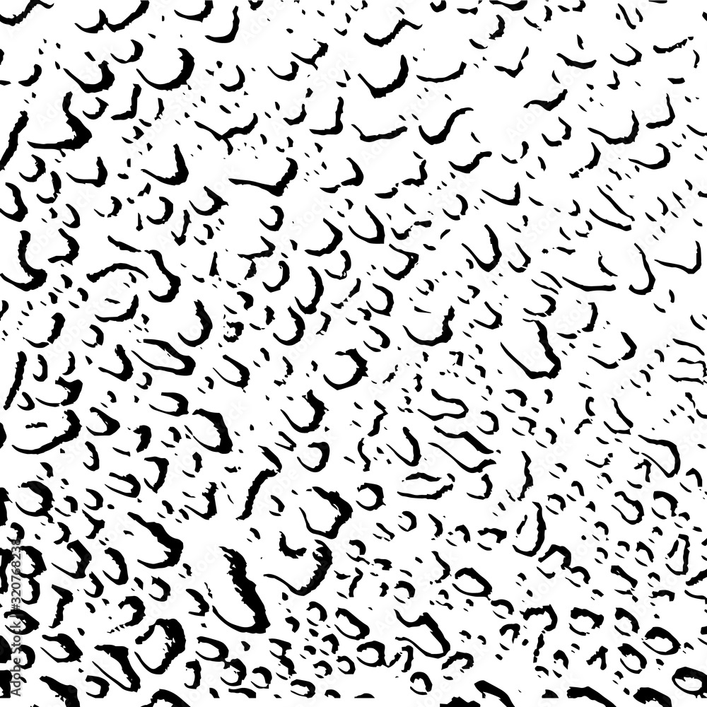 Seamless pattern of Raindrops silhouette on white background. Vector