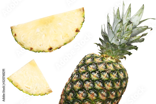 A pineapple. Isolated on a white background. Close-up.