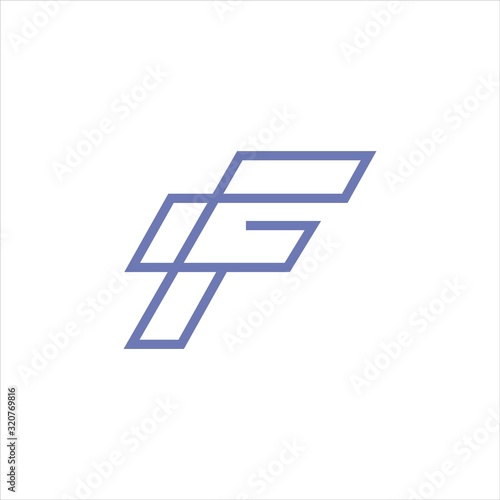 Initial letter gf or fg logo design template