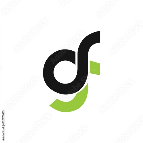 initial letter gf or fg logo vector design