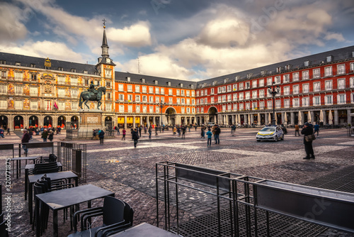 Clouds over Plaza mayor in Madrid