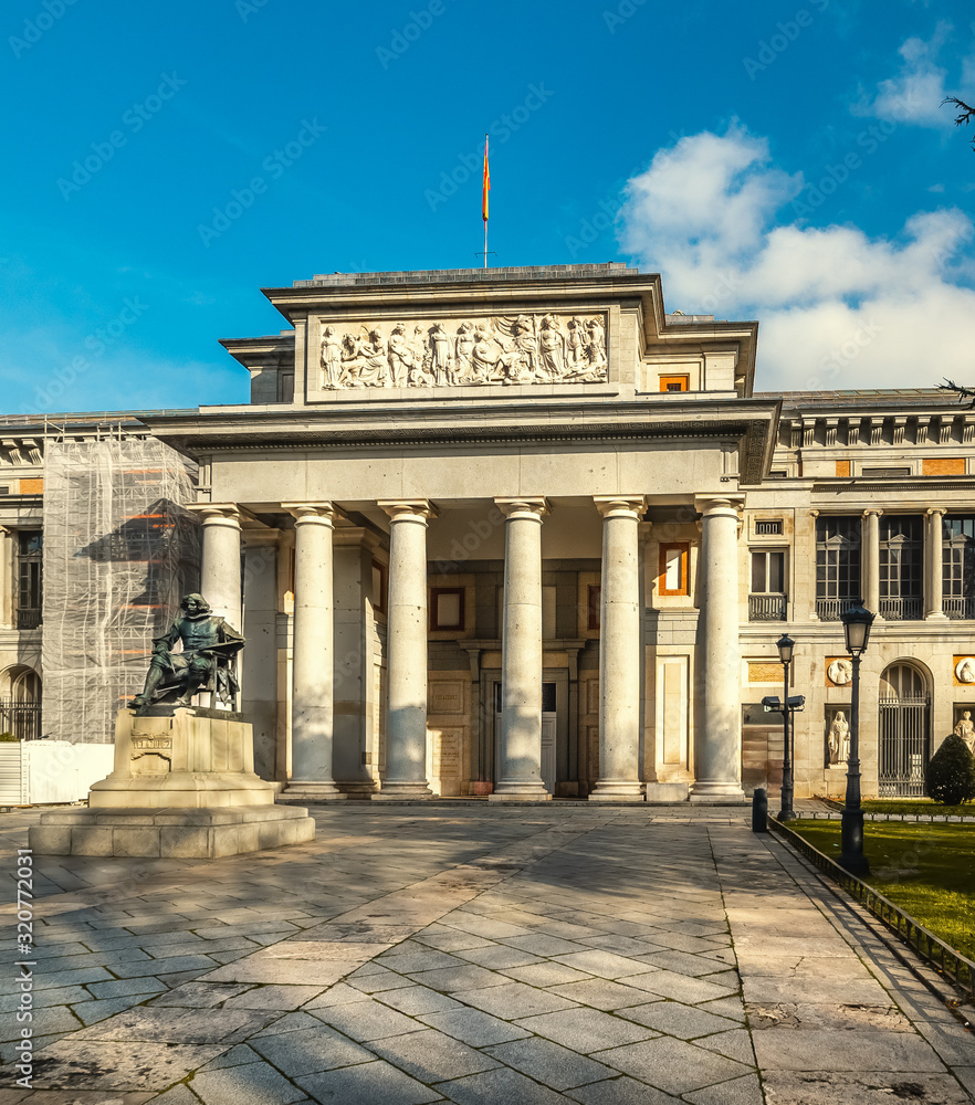 Front view of world famous Prado museum