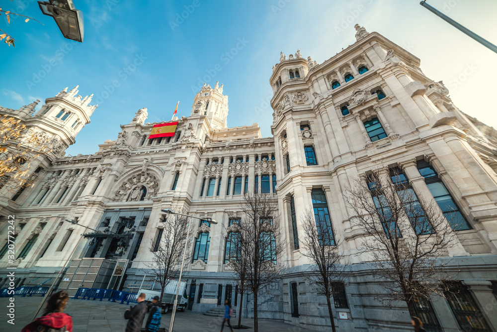 Madrid city hall on a clear day
