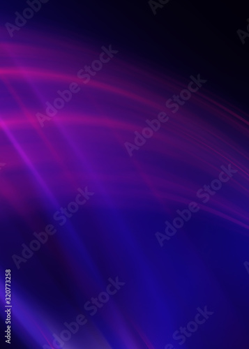 Foto de Dark blue abstract background with ultraviolet neon glow, blurry  light lines, waves do Stock