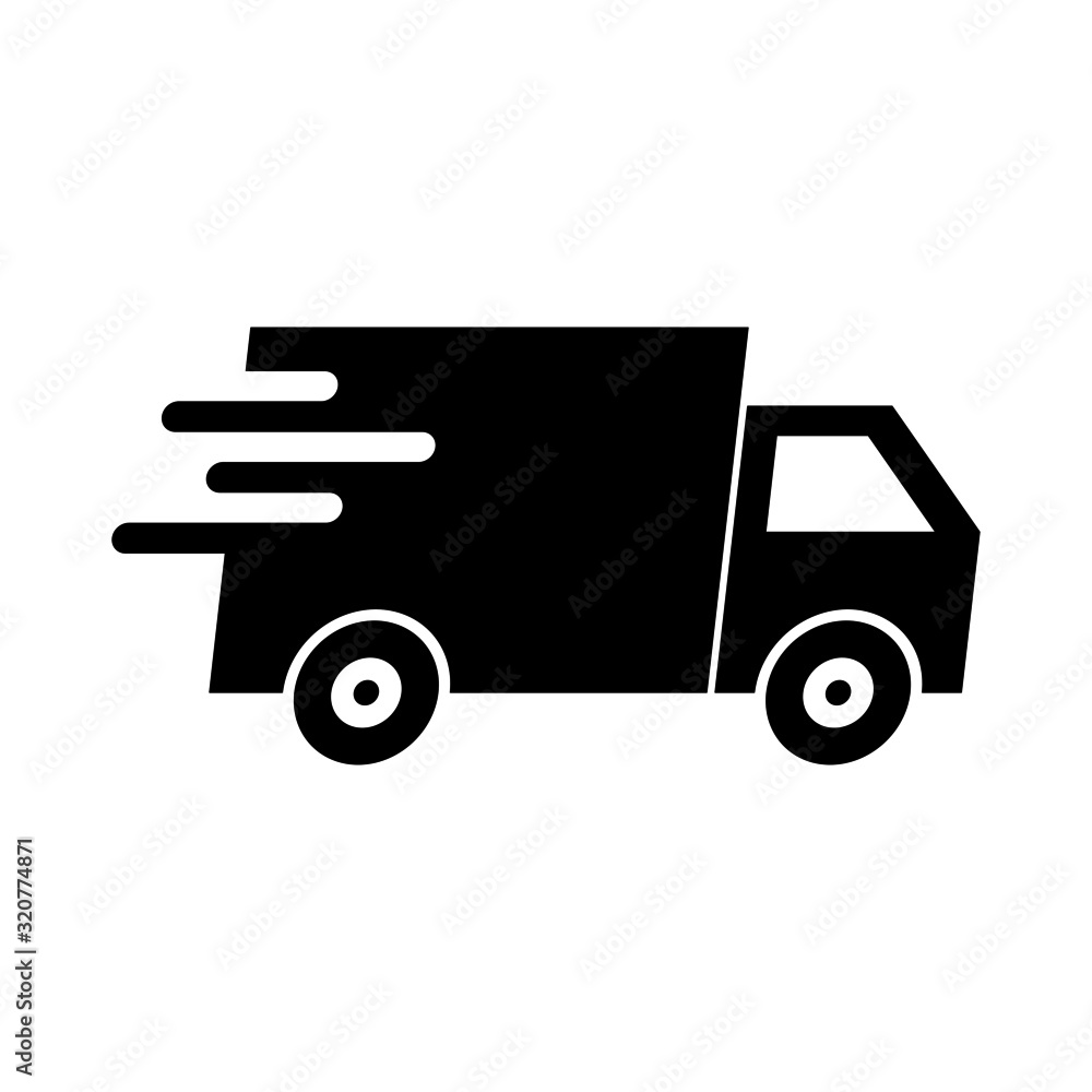 Delivery car shipping icon isolated on white background. vector  illustration. Stock Vector