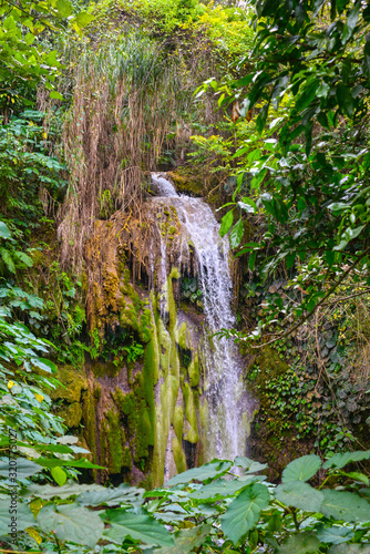 View of waterfall in park El Nicho in the mountains of Cuba