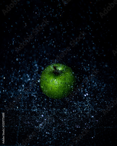 Apple under rainfall