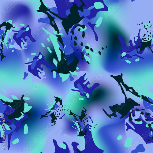 Sea camouflage of various shades of blue, violet and grey colors