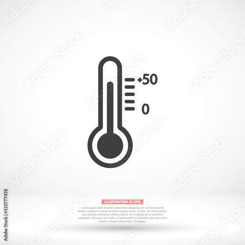 Thermometer vector icon , lorem ipsum Flat design