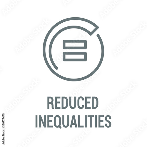 Reduced inequalities black icon. Corporate social responsibility. Sustainable Development Goals. SDG sign. Promote the economic integration of all, regardless of gender, race or ethnicity.