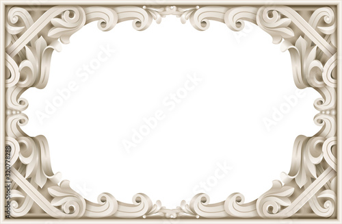Vintage classic frame of the rococo baroque