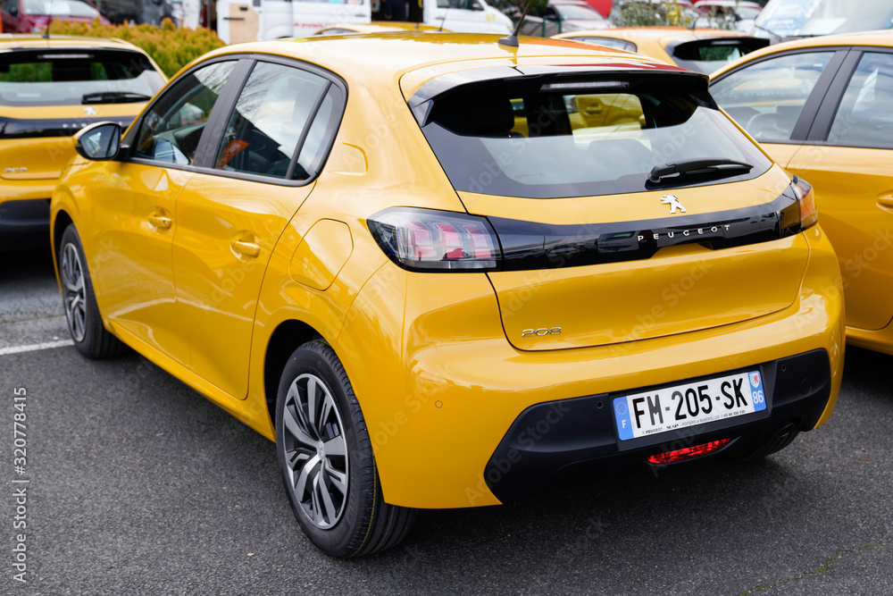 Peugeot 208 Gt-Line rear view new modern vehicle Stock Photo | Adobe Stock