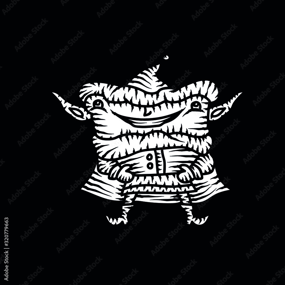 Fototapeta premium Cartoon Elf. New year vector illustration.