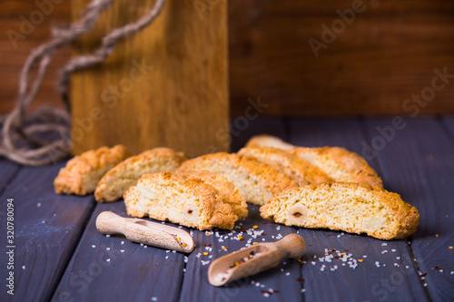 Crispy salted bread photo