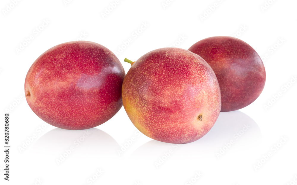 Fresh passion fruit isolated on white background, food healthy concept Fresh passion fruit isolated on white background, food healthy concept