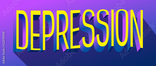 Colorful illustration of "Depression" word