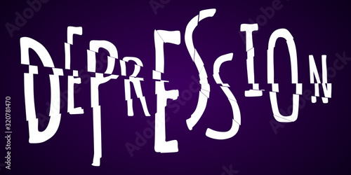 "Depression" lettering vector text banner